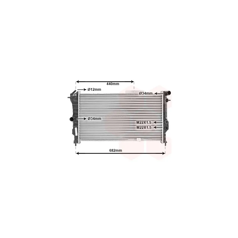 Radiateur, refroidissement du moteur VAN WEZEL 37002173
