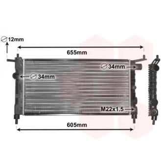 Radiateur, refroidissement du moteur VAN WEZEL 37002183