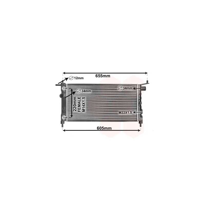 Radiateur, refroidissement du moteur VAN WEZEL 37002184