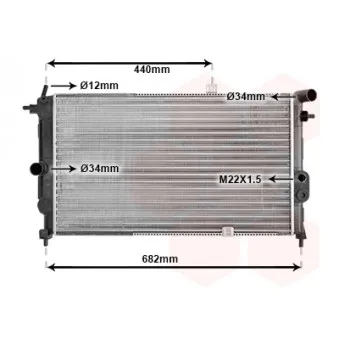 Radiateur, refroidissement du moteur VAN WEZEL 37002190