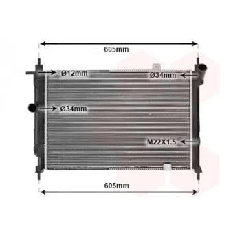 Radiateur, refroidissement du moteur VAN WEZEL 37002191