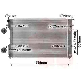 Radiateur, refroidissement du moteur VAN WEZEL 37002193
