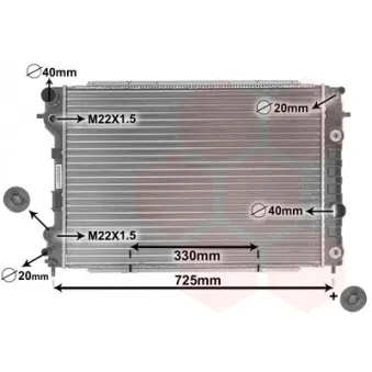 Radiateur, refroidissement du moteur VAN WEZEL 37002199