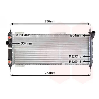 Radiateur, refroidissement du moteur VAN WEZEL 37002200