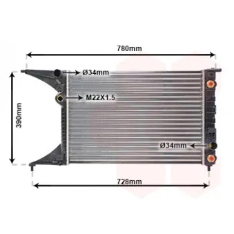 Radiateur, refroidissement du moteur VAN WEZEL 37002201