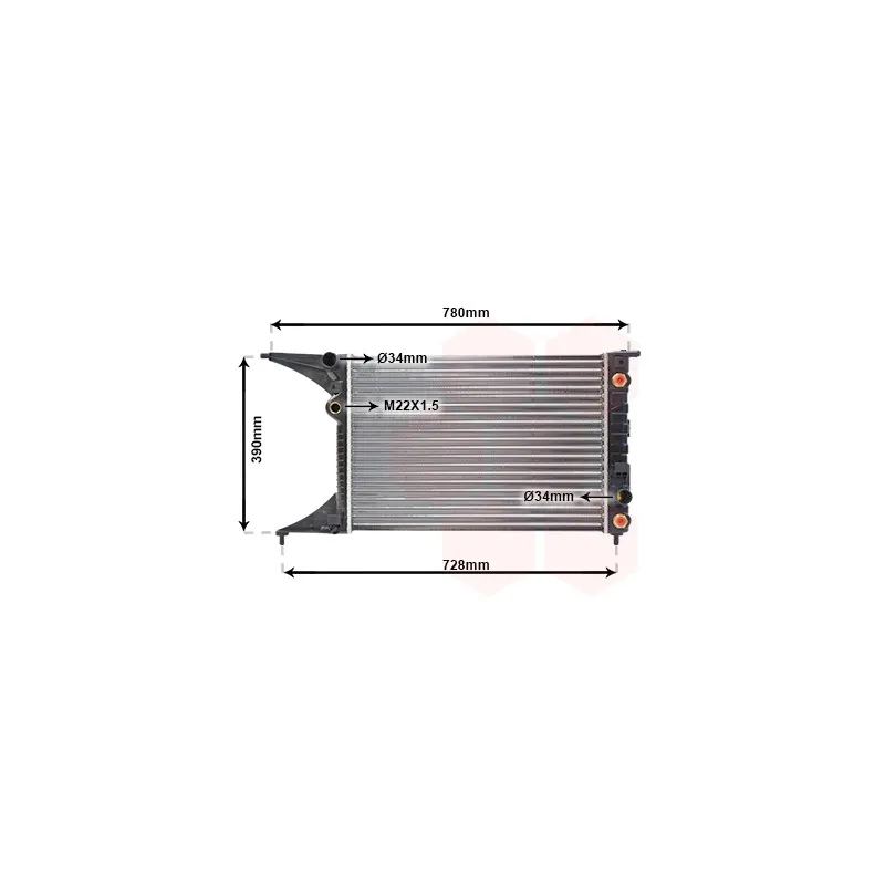 Radiateur, refroidissement du moteur VAN WEZEL 37002201