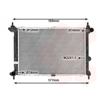 Radiateur, refroidissement du moteur VAN WEZEL 37002207