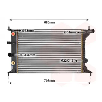Radiateur, refroidissement du moteur VAN WEZEL 37002219