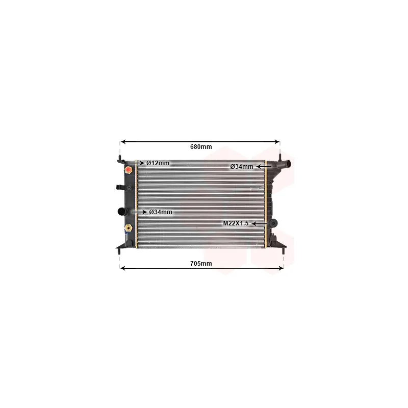 Radiateur, refroidissement du moteur VAN WEZEL 37002219