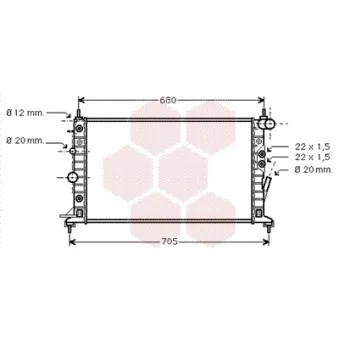Radiateur, refroidissement du moteur VAN WEZEL 37002222