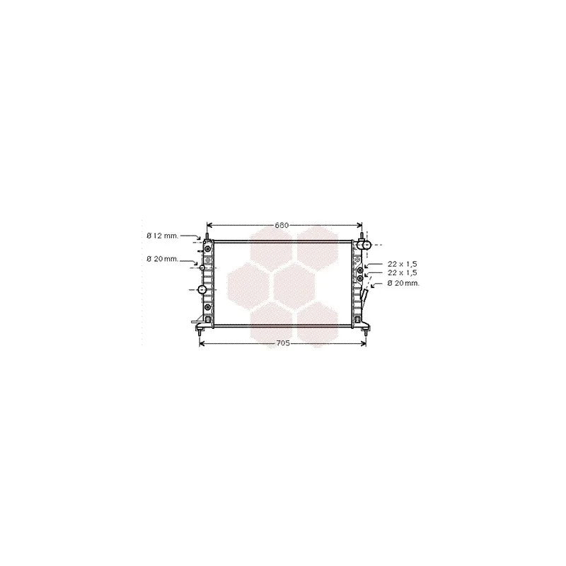 Radiateur, refroidissement du moteur VAN WEZEL 37002222
