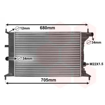 Radiateur, refroidissement du moteur VAN WEZEL 37002242