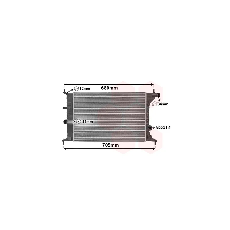 Radiateur, refroidissement du moteur VAN WEZEL 37002242