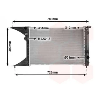Radiateur, refroidissement du moteur VAN WEZEL 37002245