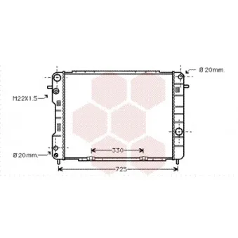 Radiateur, refroidissement du moteur VAN WEZEL 37002246