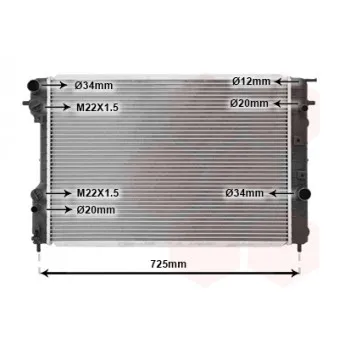 Radiateur, refroidissement du moteur VAN WEZEL 37002247