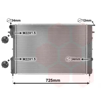 Radiateur, refroidissement du moteur VAN WEZEL 37002248