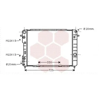 Radiateur, refroidissement du moteur VAN WEZEL 37002249