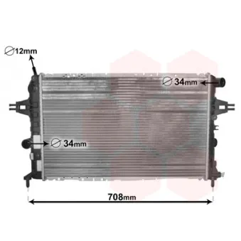 Radiateur, refroidissement du moteur VAN WEZEL 37002252