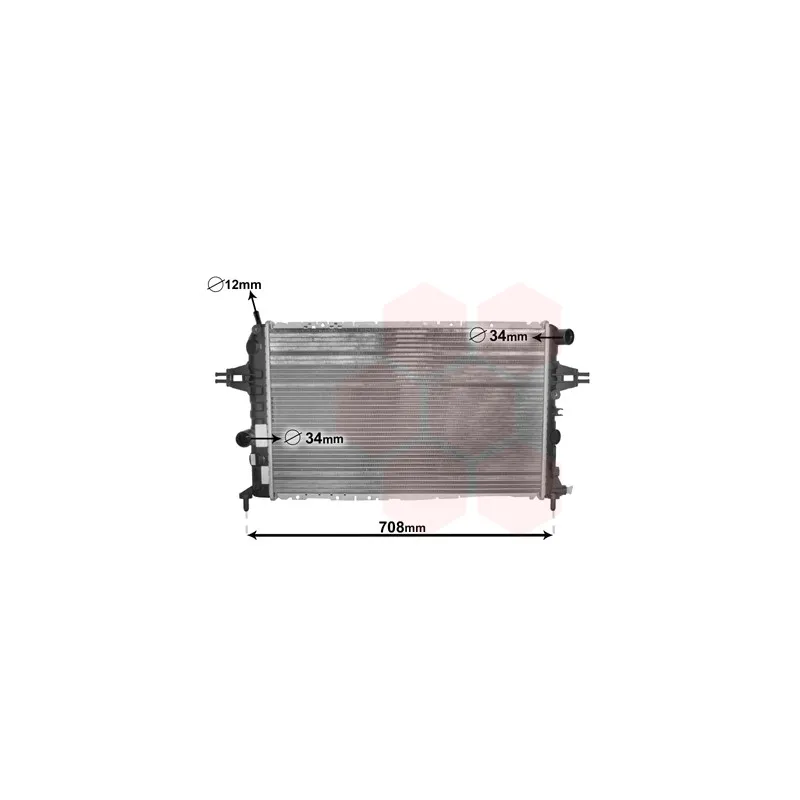 Radiateur, refroidissement du moteur VAN WEZEL 37002252