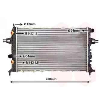 Radiateur, refroidissement du moteur VAN WEZEL 37002253