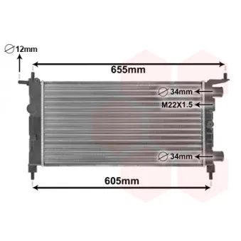 Radiateur, refroidissement du moteur VAN WEZEL 37002261