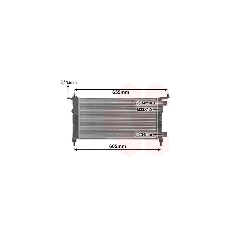 Radiateur, refroidissement du moteur VAN WEZEL 37002261