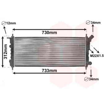 Radiateur, refroidissement du moteur VAN WEZEL 37002263