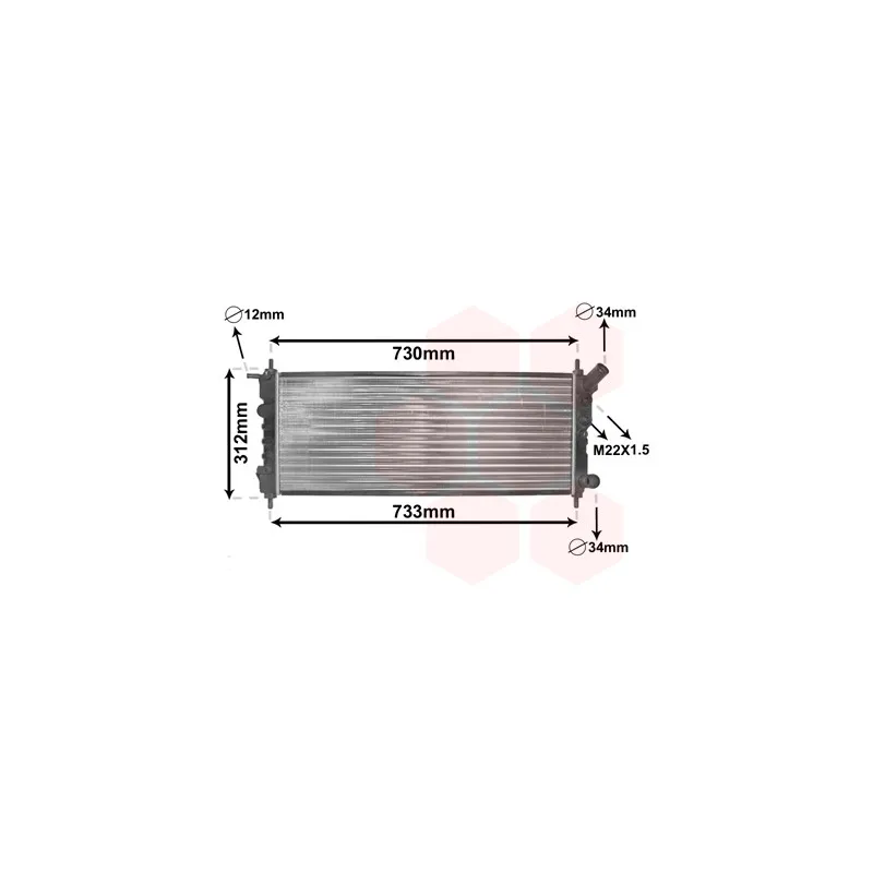 Radiateur, refroidissement du moteur VAN WEZEL 37002263