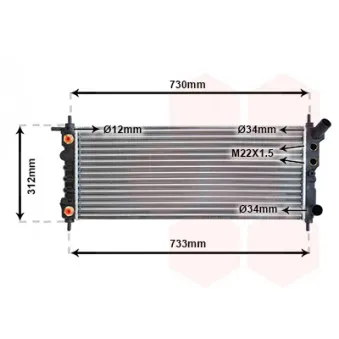 Radiateur, refroidissement du moteur VAN WEZEL 37002264