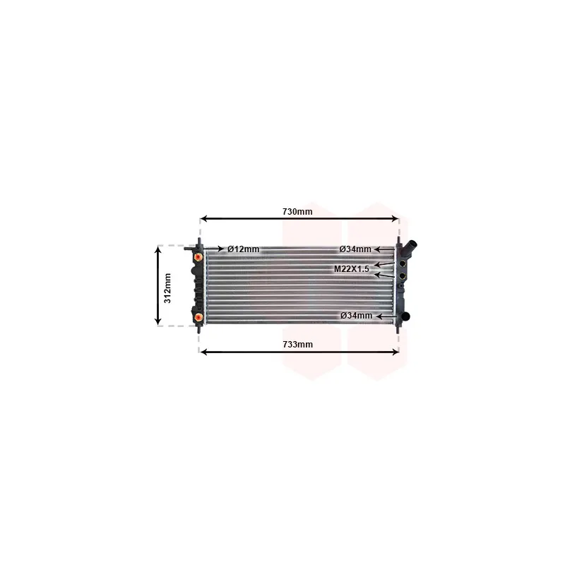 Radiateur, refroidissement du moteur VAN WEZEL 37002264