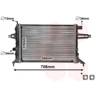 Radiateur, refroidissement du moteur VAN WEZEL 37002272