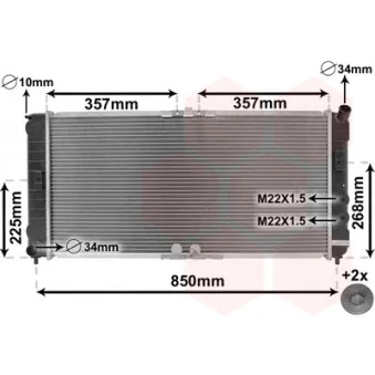 Radiateur, refroidissement du moteur VAN WEZEL 37002285