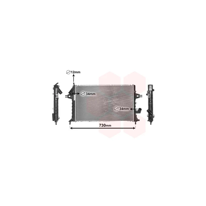Radiateur, refroidissement du moteur VAN WEZEL 37002294