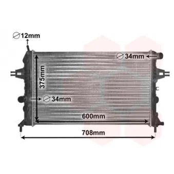 Radiateur, refroidissement du moteur VAN WEZEL 37002296