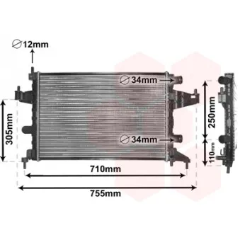 Radiateur, refroidissement du moteur VAN WEZEL 37002303