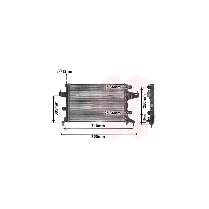 Radiateur, refroidissement du moteur VAN WEZEL 37002303