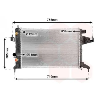 Radiateur, refroidissement du moteur VAN WEZEL 37002304