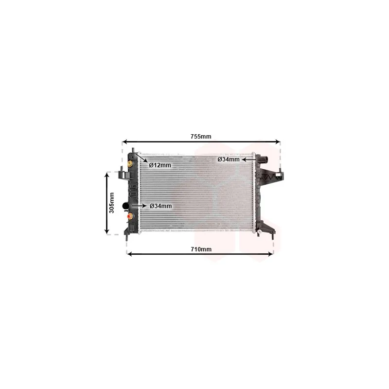 Radiateur, refroidissement du moteur VAN WEZEL 37002304