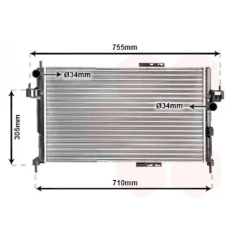 Radiateur, refroidissement du moteur VAN WEZEL 37002305