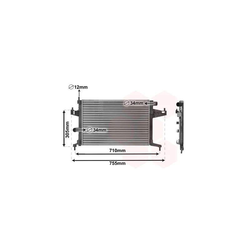 Radiateur, refroidissement du moteur VAN WEZEL 37002306