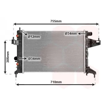 Radiateur, refroidissement du moteur VAN WEZEL 37002308