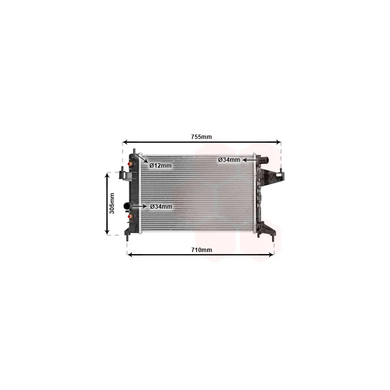 Radiateur, refroidissement du moteur VAN WEZEL 37002308