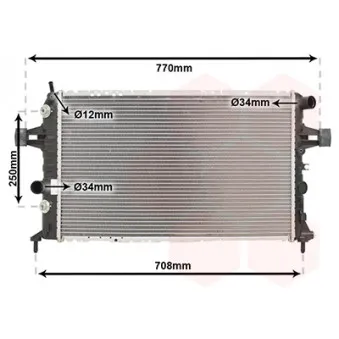 Radiateur, refroidissement du moteur VAN WEZEL 37002329