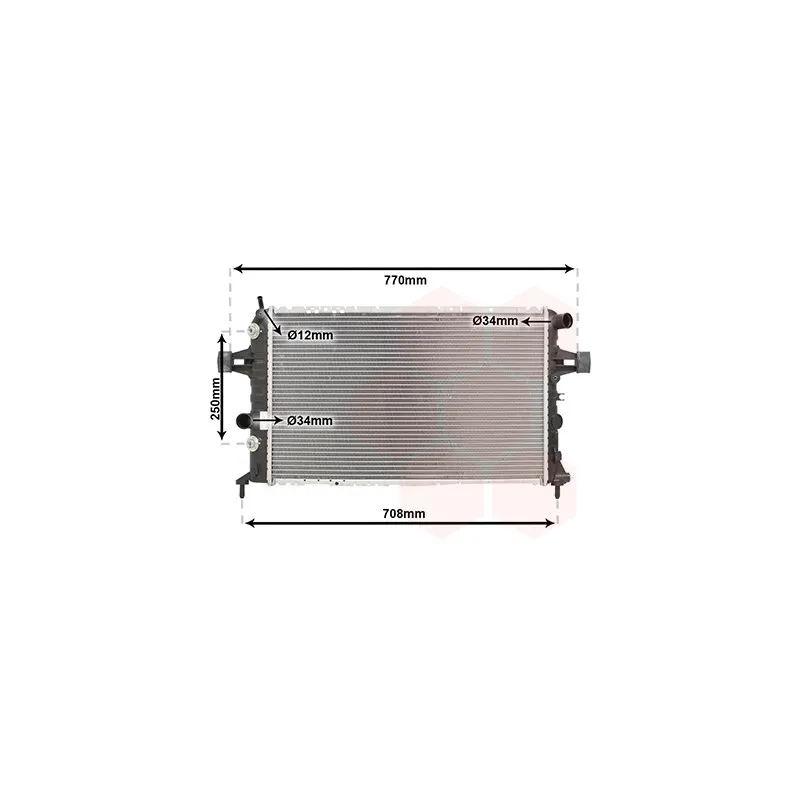 Radiateur, refroidissement du moteur VAN WEZEL 37002329