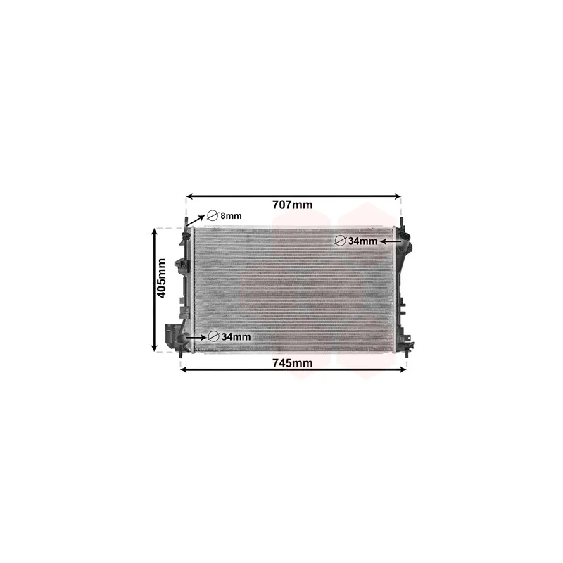 Radiateur, refroidissement du moteur VAN WEZEL 37002338
