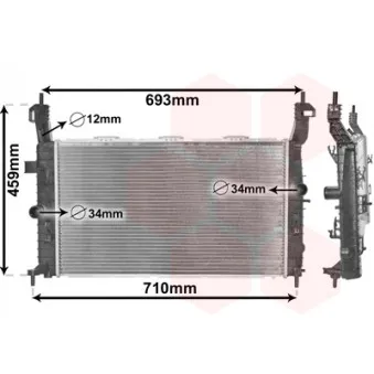 Radiateur, refroidissement du moteur VAN WEZEL 37002345