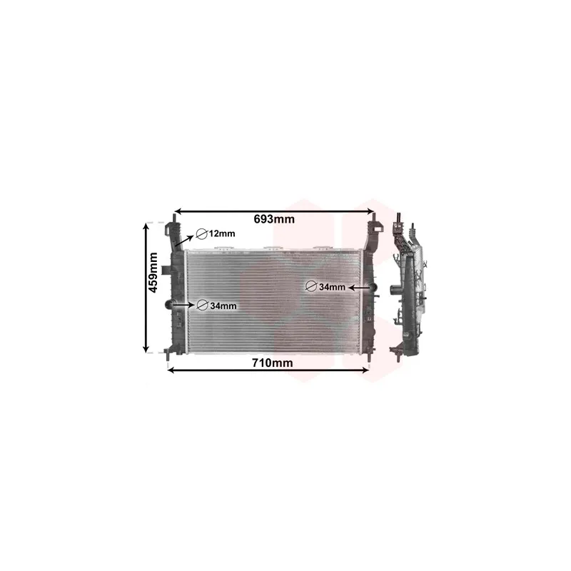 Radiateur, refroidissement du moteur VAN WEZEL 37002345