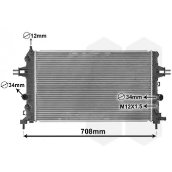 Radiateur, refroidissement du moteur VAN WEZEL 37002363