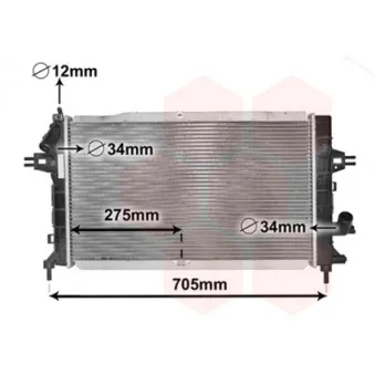 Radiateur, refroidissement du moteur VAN WEZEL 37002364